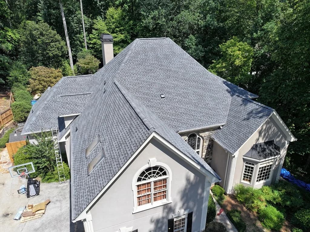 A completed DJK Restoration roofing project